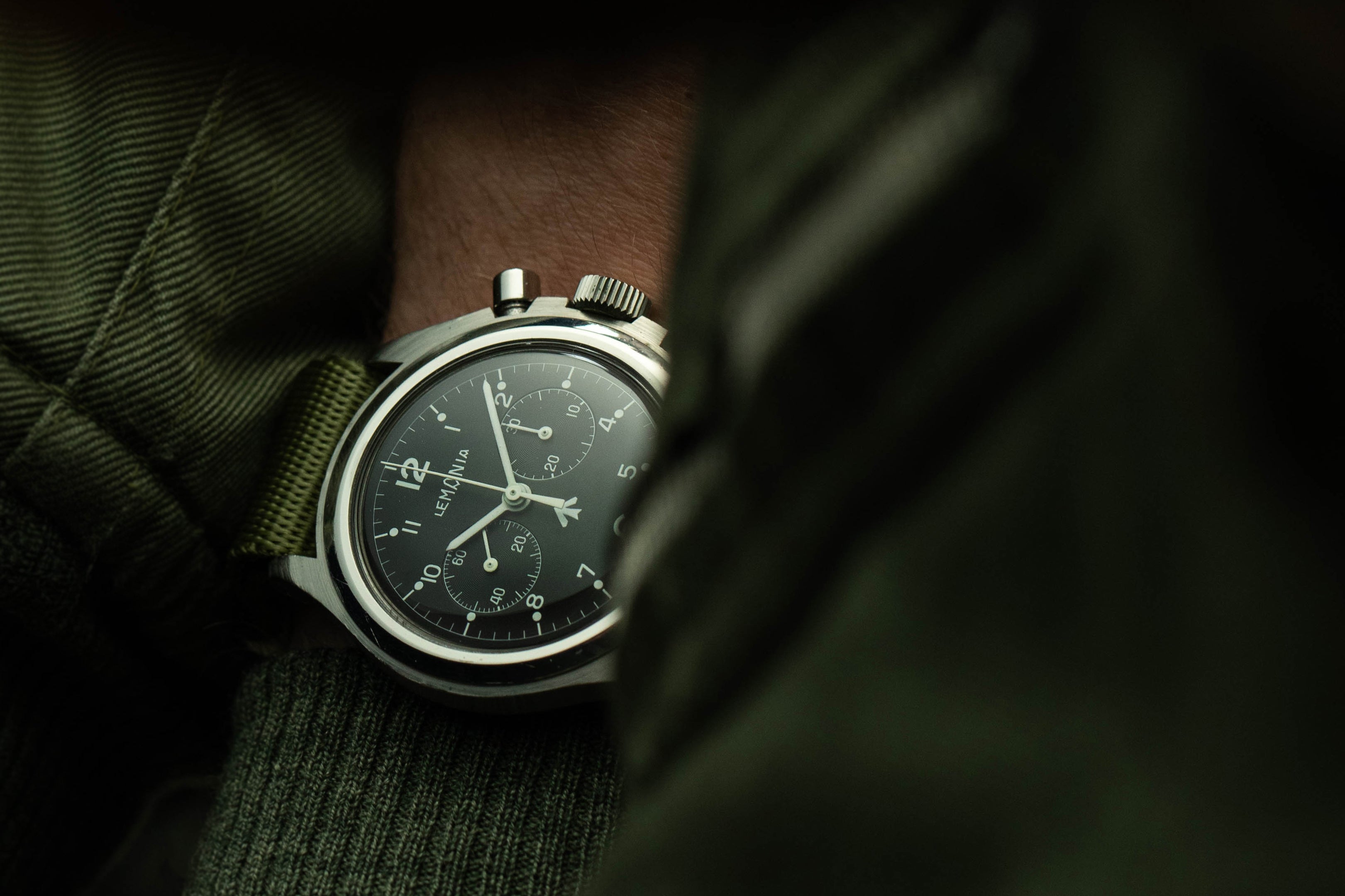 Lemania military chronograph best sale