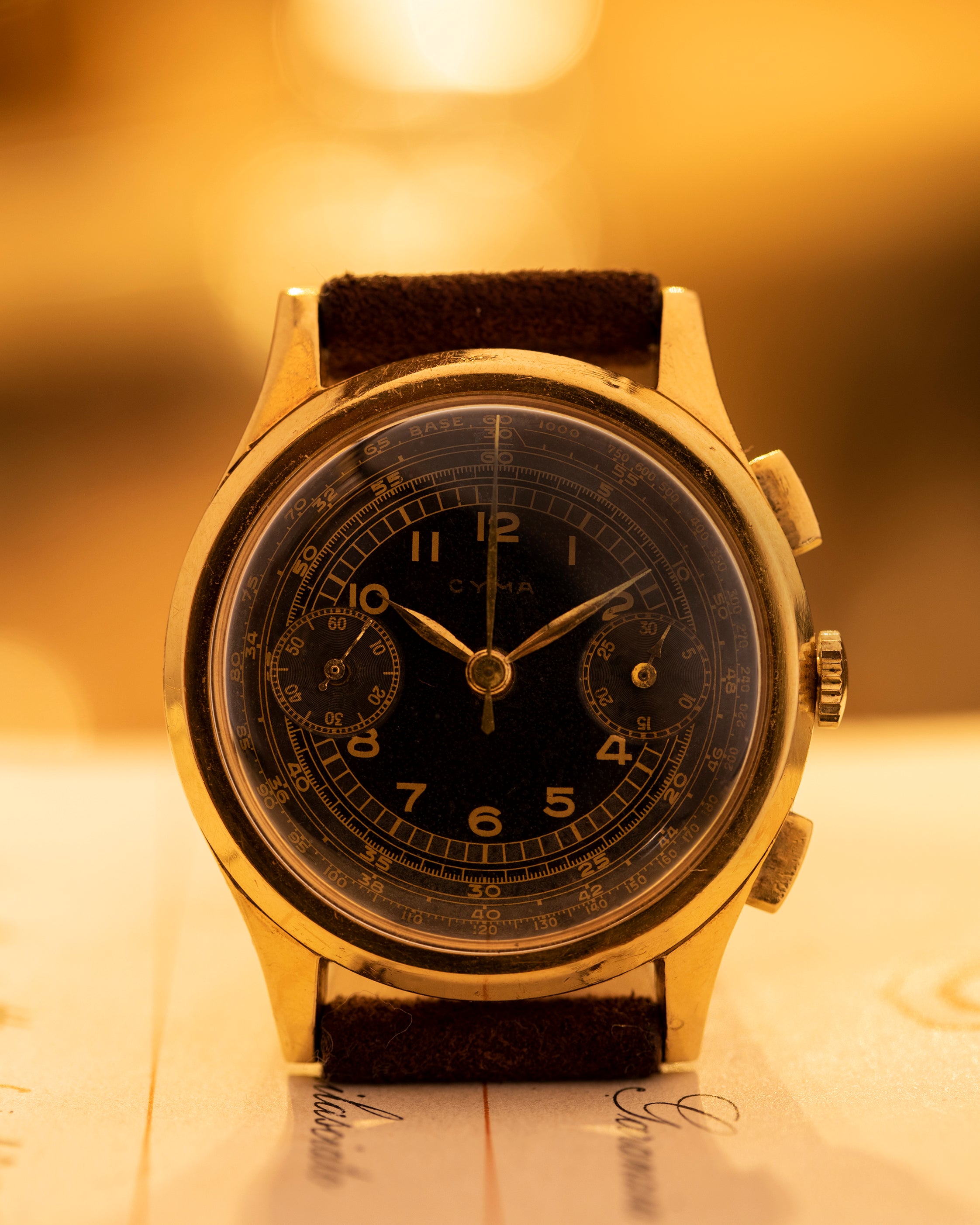 Cyma chronograph watch sale