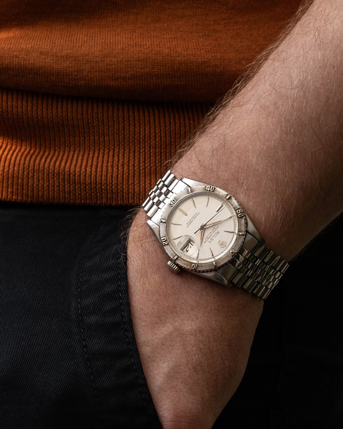Rolex Ref. 6609 Datejust 'Thunderbird' on the wrist 