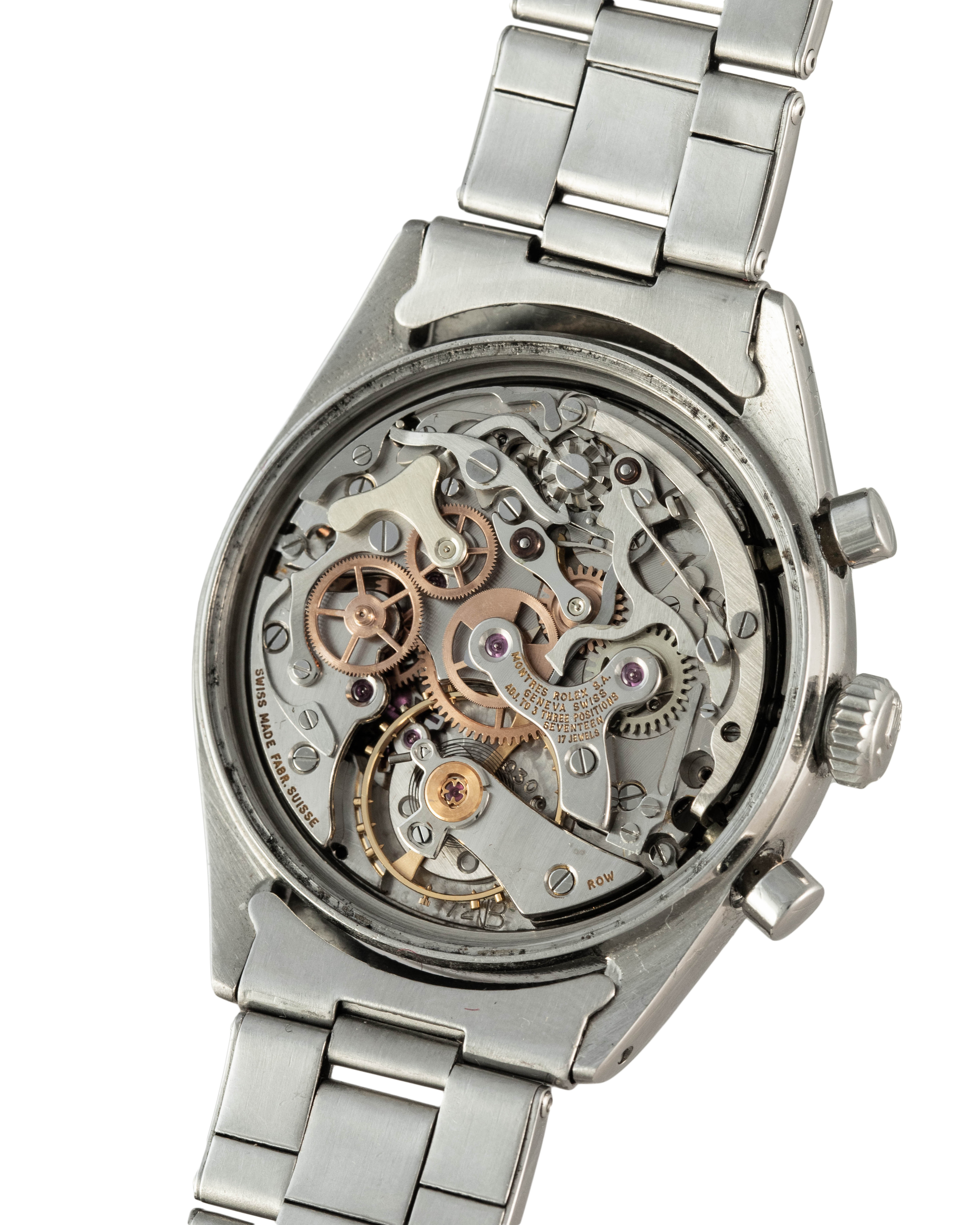 Rolex Ref. 6238 Pre-Daytona in stainless steel, trtium baton hands and dot indexes movement